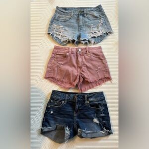 $25 for all 3 pair! Size 0 American Eagle Jean Shorts